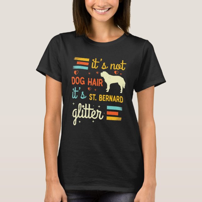 T-shirt Saint Bernard Chien Cheveux Cheveux Cheveux Saint  (Devant)
