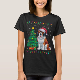 T-shirt Saint Bernard Chien Santa Chapeau Hommes Femmes En