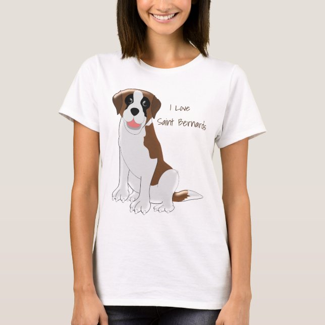 T-shirt Saint Bernard Dog Design personnalisé (Devant)