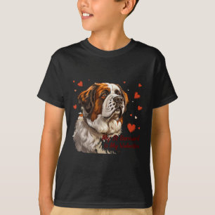 T-shirt Saint Bernard Est Ma Valentine Mignonne Propriétai