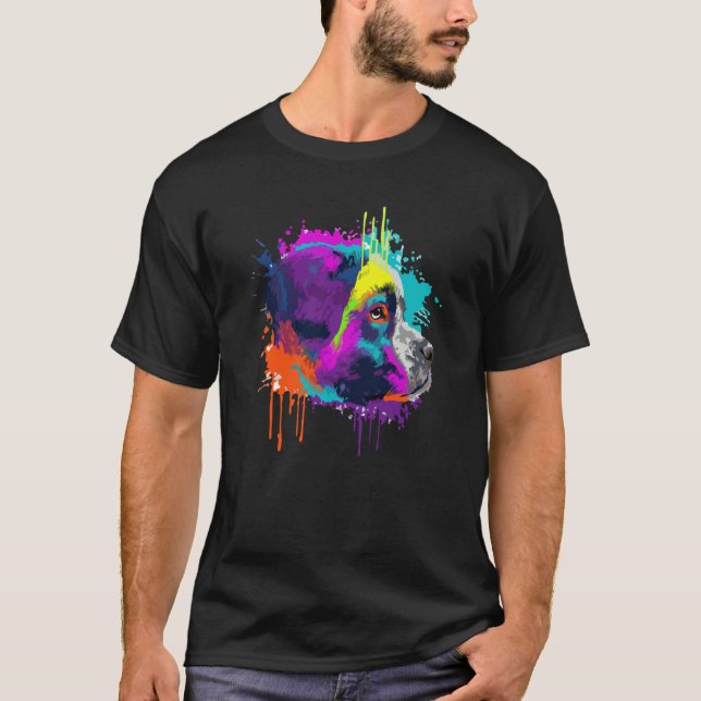 T-shirt Saint Bernard For Dog Colorful (Devant)