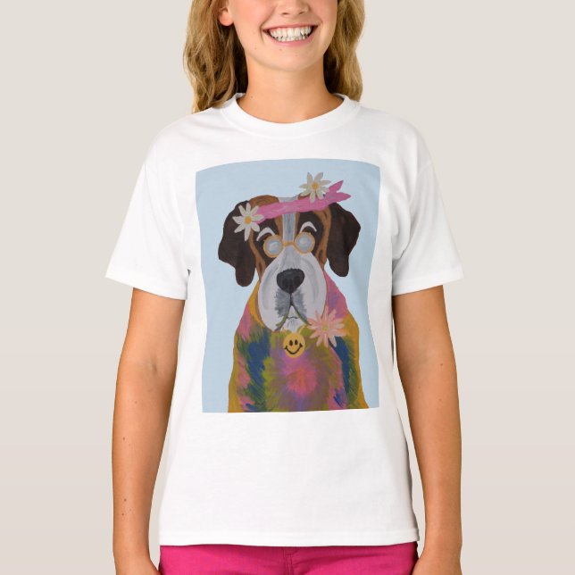T-shirt Saint Bernard Hippie (Devant)
