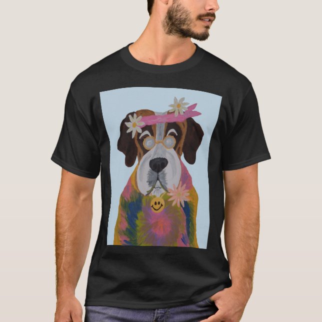 T-shirt Saint Bernard Hippie (Devant)