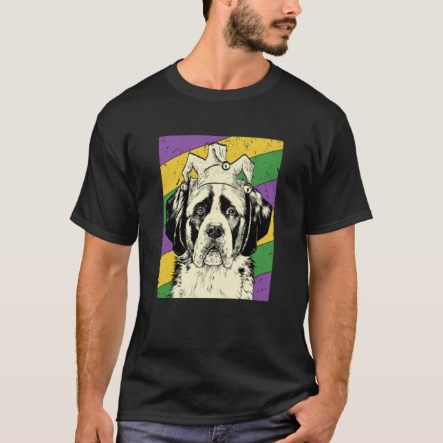T-shirt Saint Bernard Jester Mardi Gras Dog Mom or Dad (Devant)