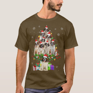 T-shirt Saint Bernard Jeu de Noël Lumières Drôle Chien Noë