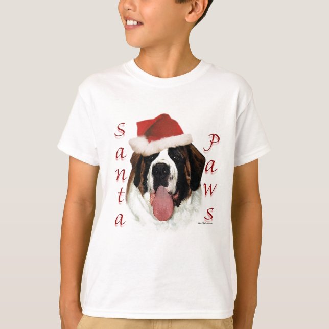 T-shirt Saint Bernard Père Noël Paws (Devant)