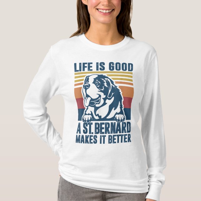T-shirt Saint Bernard Toxits For Women Men Dog Maman Papa  (Devant)