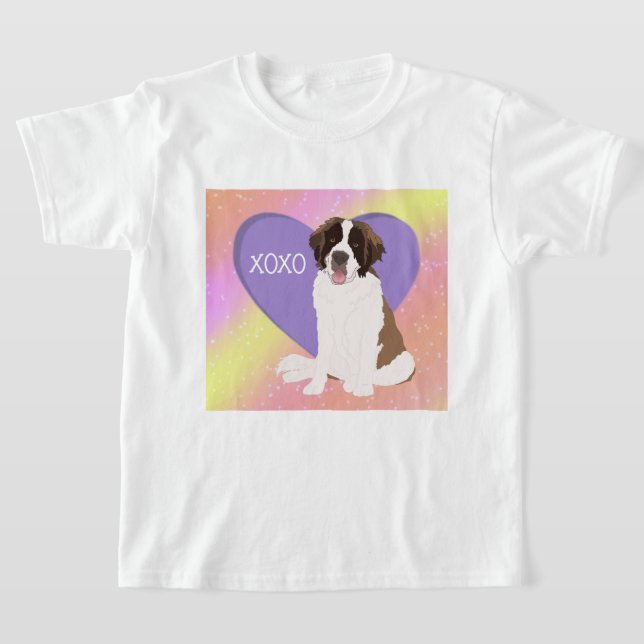 T-shirt Saint Bernard Valentines Jour XOXO (Poser)