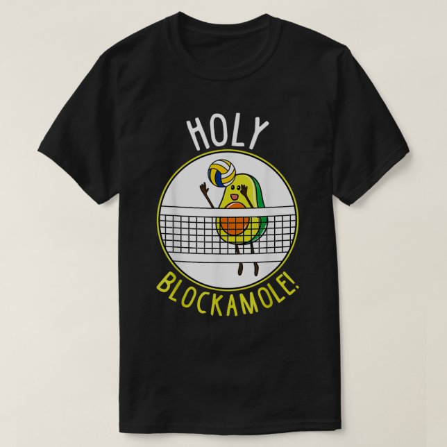 T-shirt Saint Blockamole Funny Volleyball Avocado (Design devant)