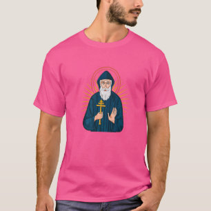 T-shirt SAINT CHARBEL Saint miracle moine prier pour nous
