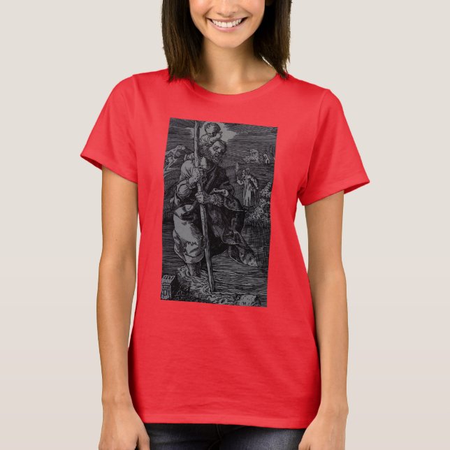T-shirt Saint Christopher vénéré par les chrétiens (Devant)