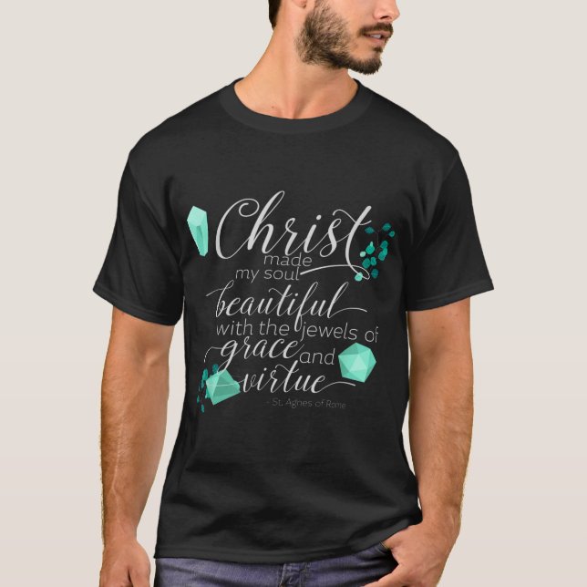 T-shirt Saint Citations St Agnes de Rome Filles catholique (Devant)