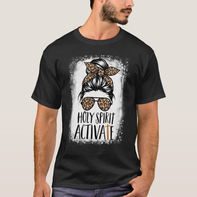 T-shirt Saint-Esprit Activé Black Maman Vie Leopard Messy (Devant)
