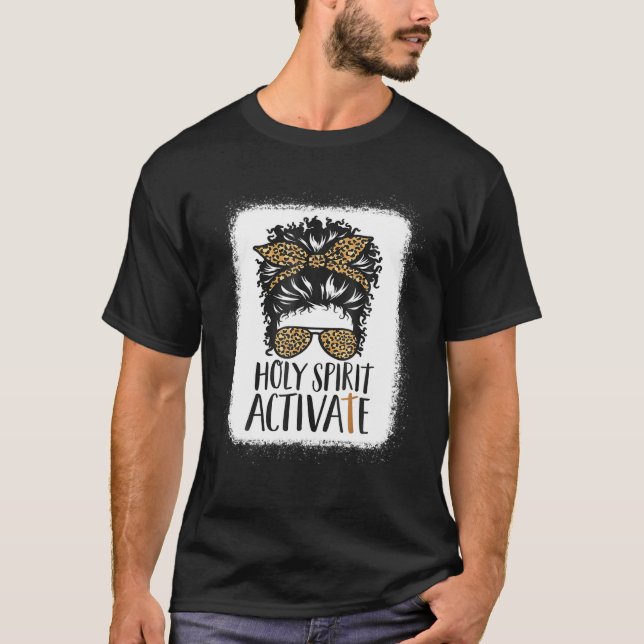 T-shirt Saint-Esprit Activé Black Maman Vie Leopard Messy (Devant)