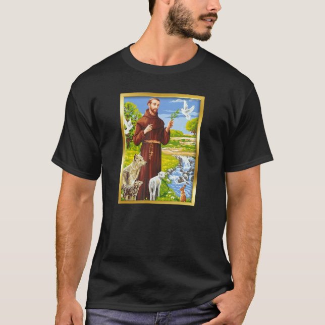 T-shirt Saint François d'Assise Patron Saint des animaux C (Devant)