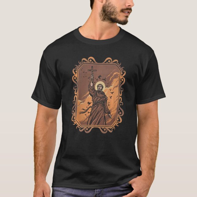 T-shirt Saint François d'Assise Patron Saint des animaux C (Devant)