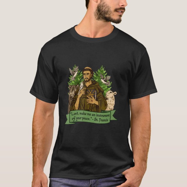 T-shirt Saint François d'Assise Patron Saint des animaux C (Devant)