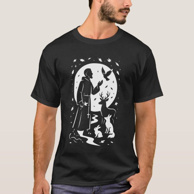 T-shirt Saint François d'Assise Saint Patron Catholique (Devant)