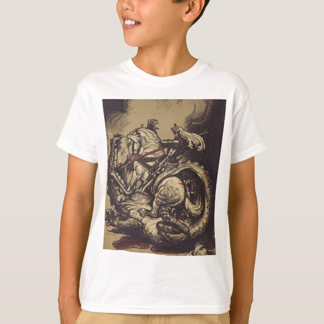 T-shirt Saint George assassiner le dragon (Devant)