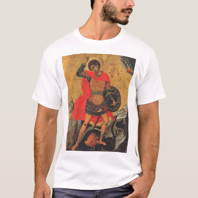 T-shirt Saint George et l'icône orthodoxe du Dragon (Devant)