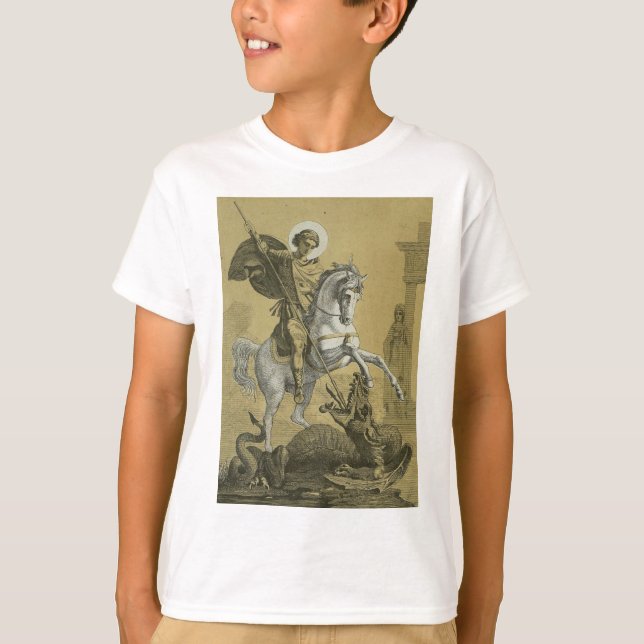 T-shirt Saint George – Premium "Sunburst Gold" Art (Devant)