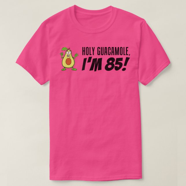 T-shirt Saint Guacamole I'm 85 Cartoon Avocado Veggie Pun  (Design devant)
