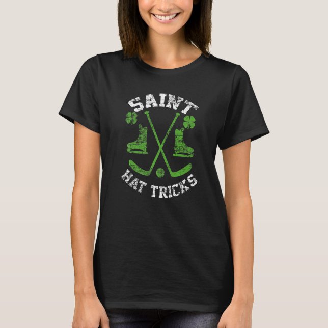 T-shirt Saint Hattrick st Patrick's Day Hockey Hat Tricks  (Devant)