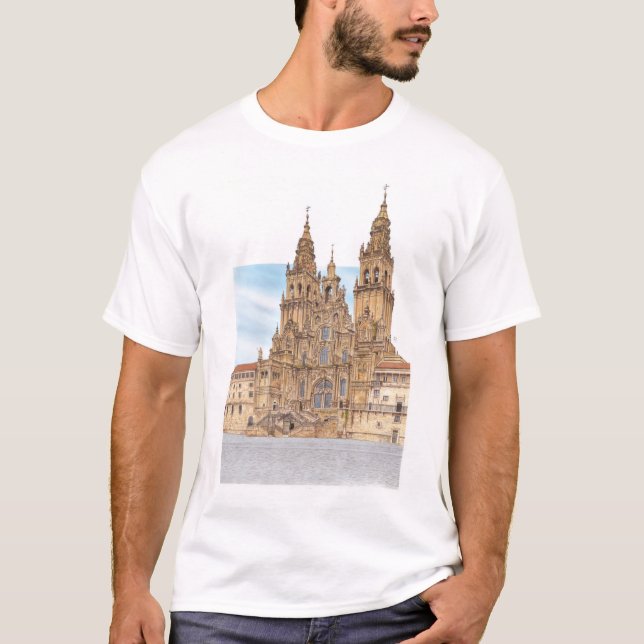 T-shirt Saint-Jacques-de-Compostelle. Façade occidental. (Devant)