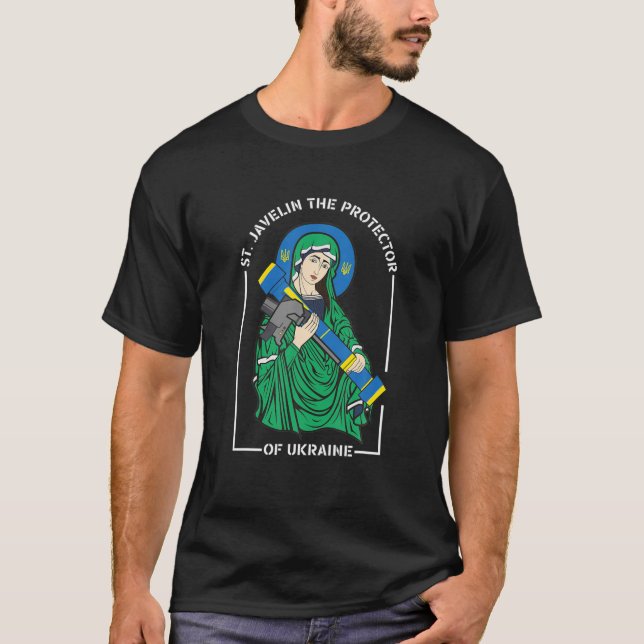 T-shirt Saint Javelin Saint Javelin Protecteur De L'Ukrain (Devant)