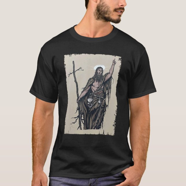 T-shirt Saint Jean La Bible Baptiste Evangile Mel Catholiq (Devant)