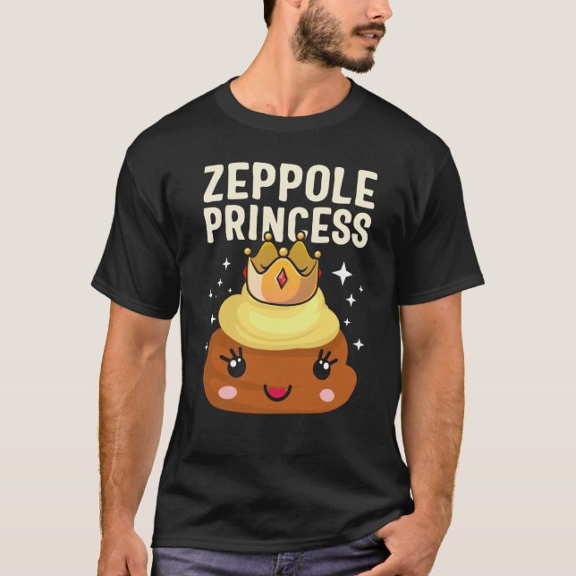 T-shirt Saint Joseph's Day Zeppole Princess Crown Italian  (Devant)
