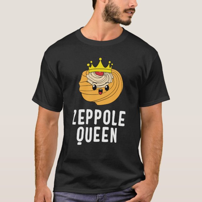 T-shirt Saint Joseph's Day Zeppole Queen Crown Cute Italia (Devant)