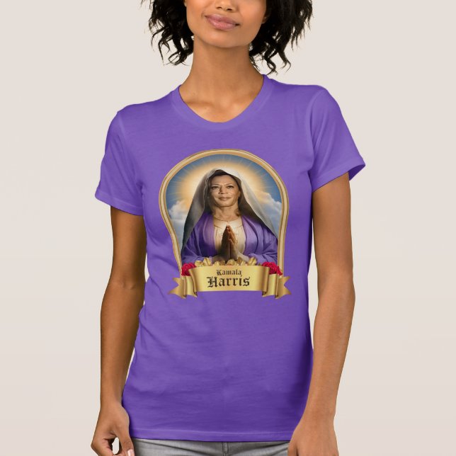 T-shirt Saint Kamala Harris Bougie de prière dévotionnelle (Devant)