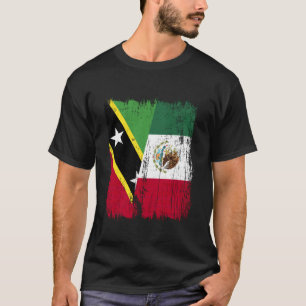 T-shirt Saint-Kitts-et-Nevis Drapeau du Mexique à moitié