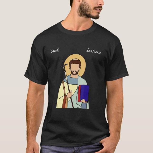 T-shirt Saint-Laurent Patron catholique Saint-de-Griller G (Devant)