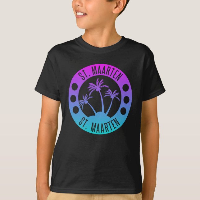 T-shirt Saint-Martin Blue Gradient Sint Martin (Devant)