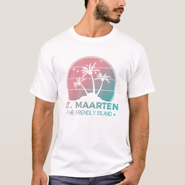 T-shirt Saint-Martin | Sint Martin Retro Gradient (Devant)