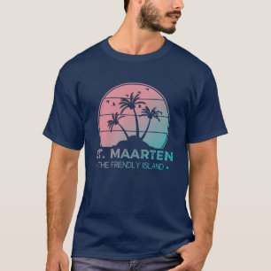 T-shirt Saint-Martin   Sint Martin Retro Gradient