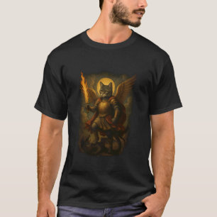 T-shirt Saint Meowchael Archange Chat Ange Drôle de Chat T