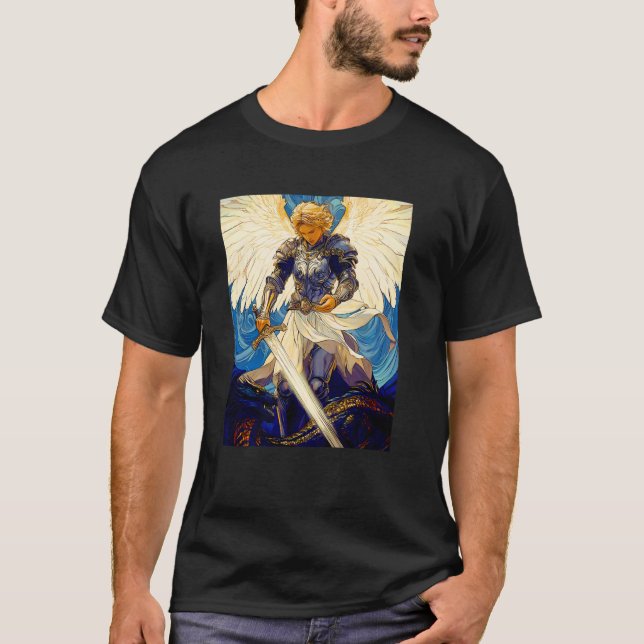T-shirt Saint Michael Archangel Catholique Femmes chrétien (Devant)