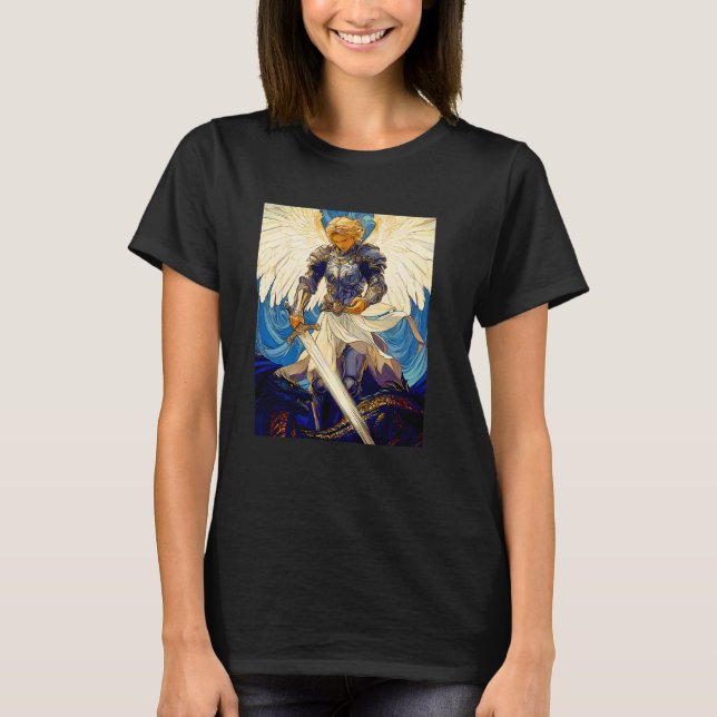 T-shirt Saint Michael Archangel Catholique Femmes chrétien (Devant)