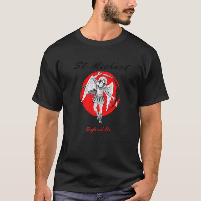 T-shirt Saint Michael La Prière Archange Tradit Catholique (Devant)