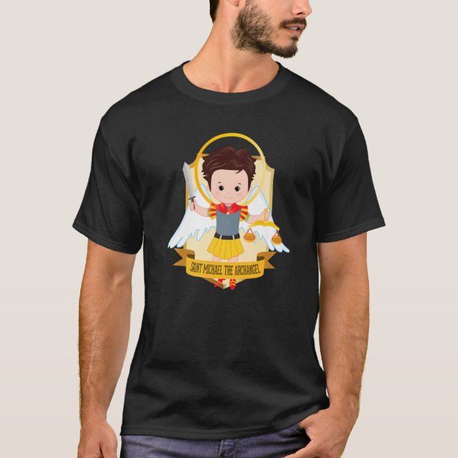 T-shirt Saint Michael L'Archange Pour Enfants Catholiques  (Devant)