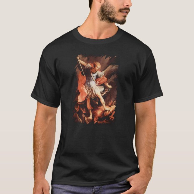 T-shirt Saint Michel L'Archange Angel Saint par Guido Reni (Devant)