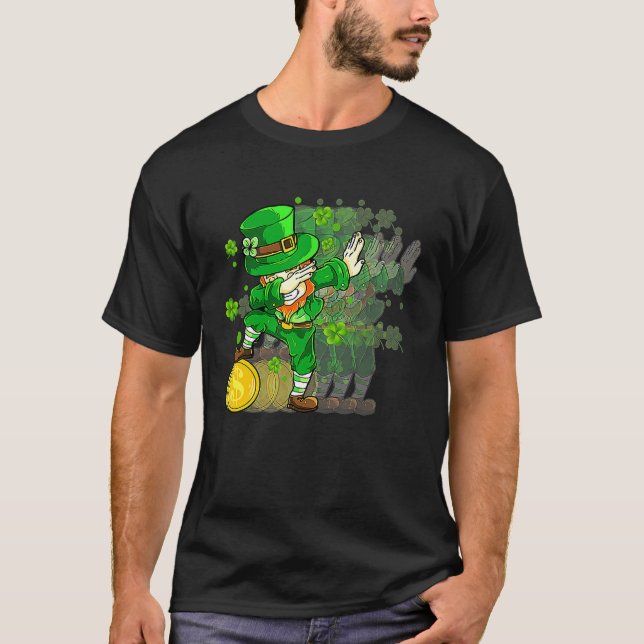 T-shirt Saint Paddys Dabbing Shamrock Lucky St patrick Da (Devant)