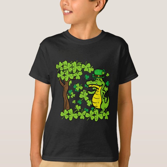 T-shirt Saint-Patrick Alligator Trèfle Saint-Patty Hommes (Devant)