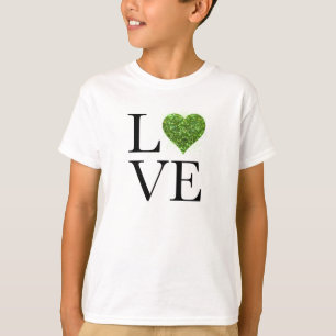 T-shirt Saint Patrick   Amour   coeur étincelant vert