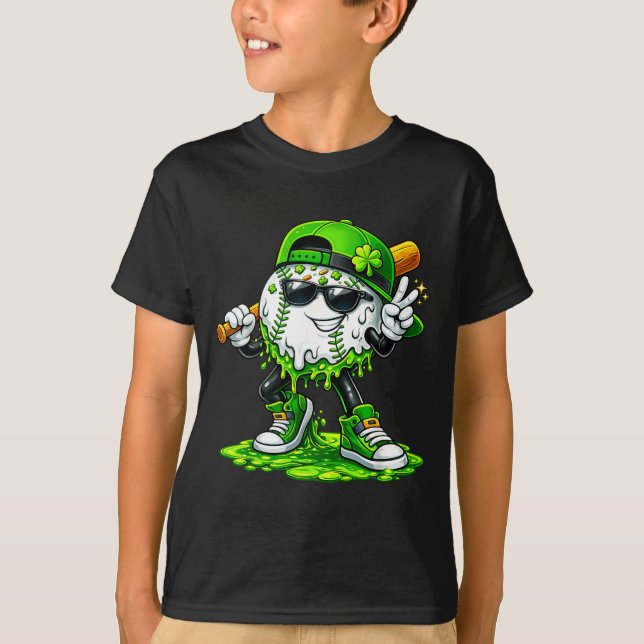 T-shirt Saint-Patrick baseball glace goutte pour jeunesse (Devant)
