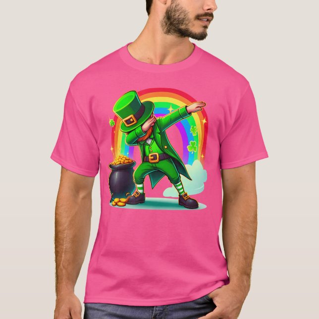 T-shirt Saint-Patrick Dabbing Leprechaun Garçons Filles Ho (Devant)