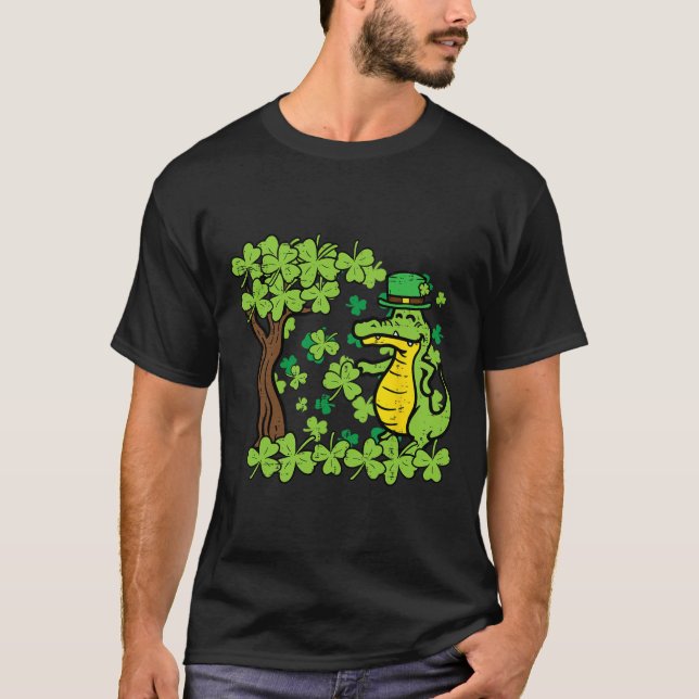 T-shirt Saint Patrick Day Alligator Shamrock Saint Pattys  (Devant)